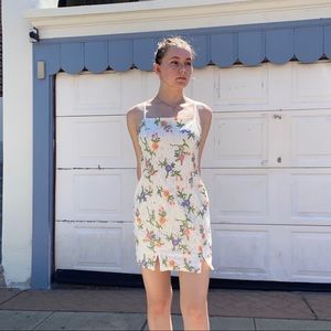 Lace Summer Dress with Embroidered Flowers